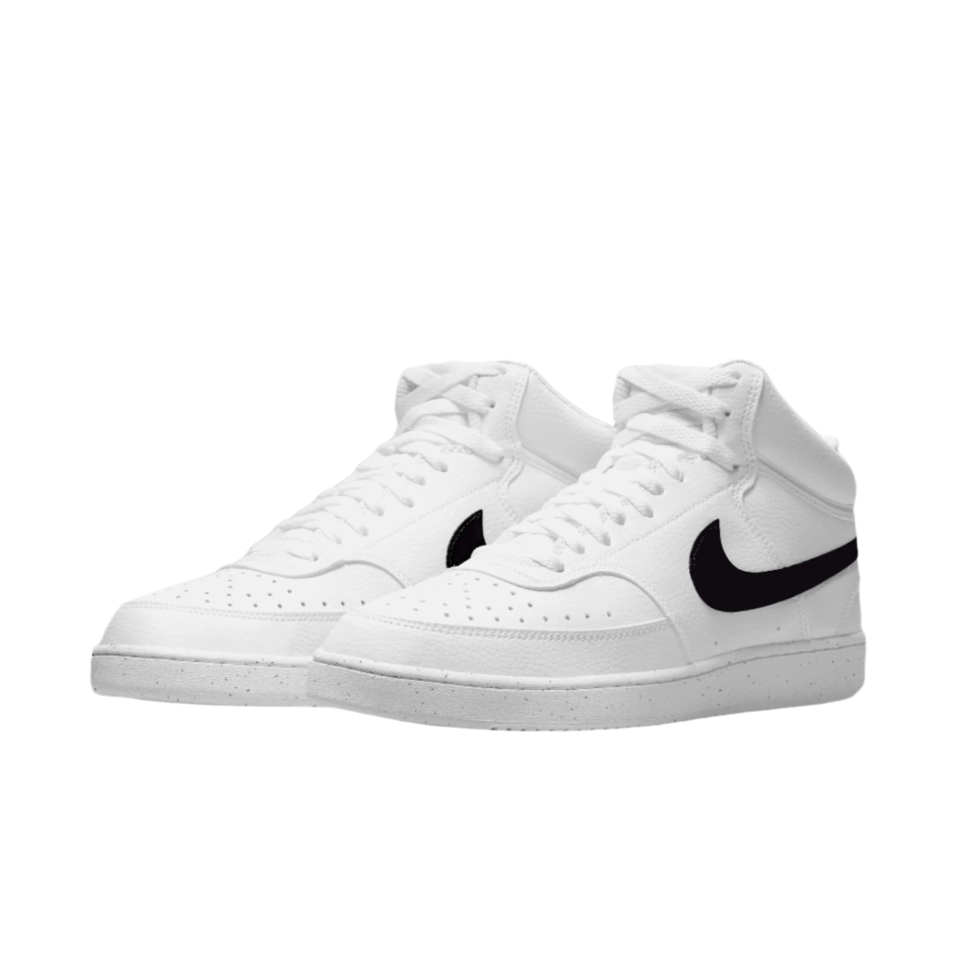 حذاء رياضي نايكي كورت فيجن ميد إن للرجال البالغين برقبة عالية باللون الأبيض