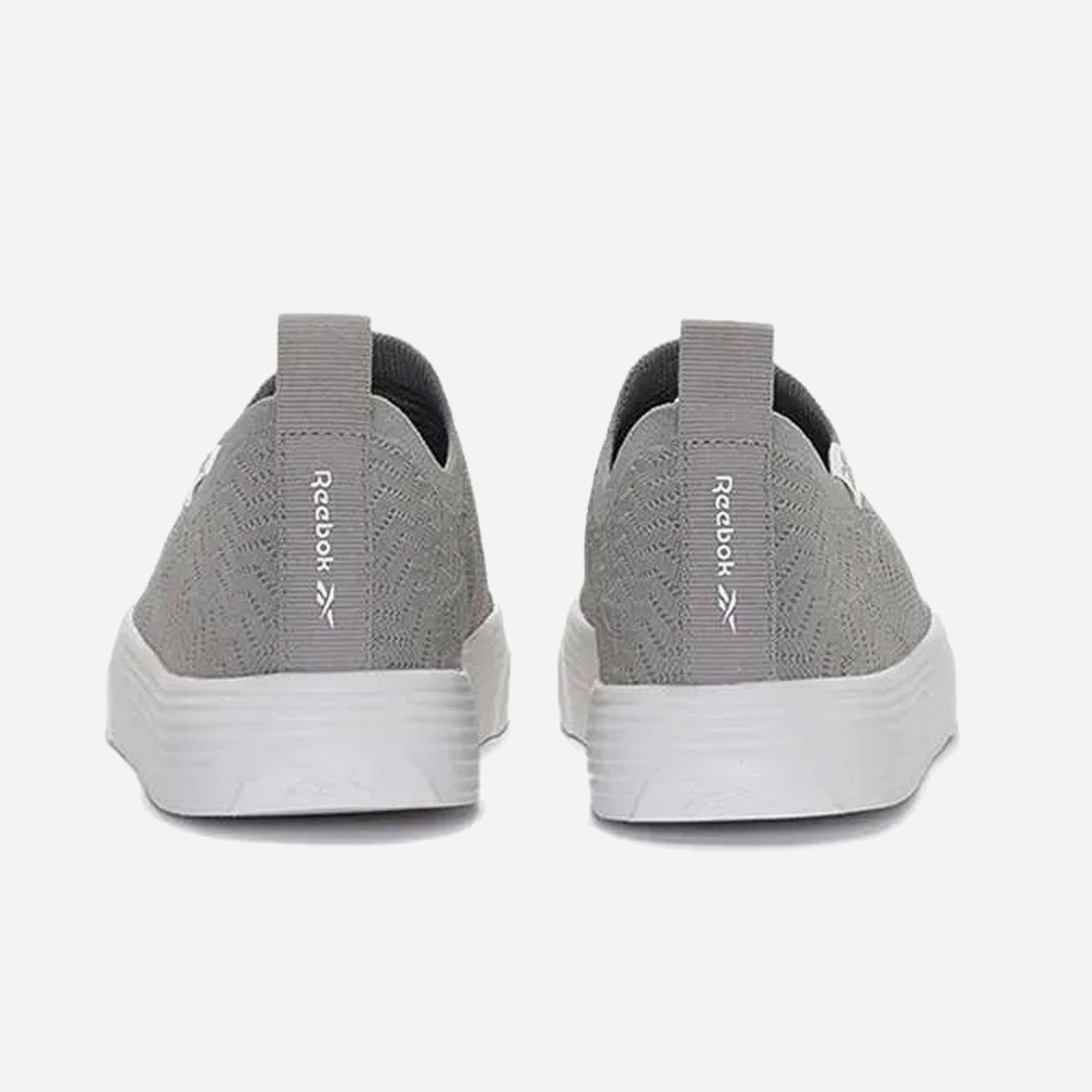 Reebok Onlux Chaussures Sans Lacets vue arrière montrant le design moderne et confortable en gris.