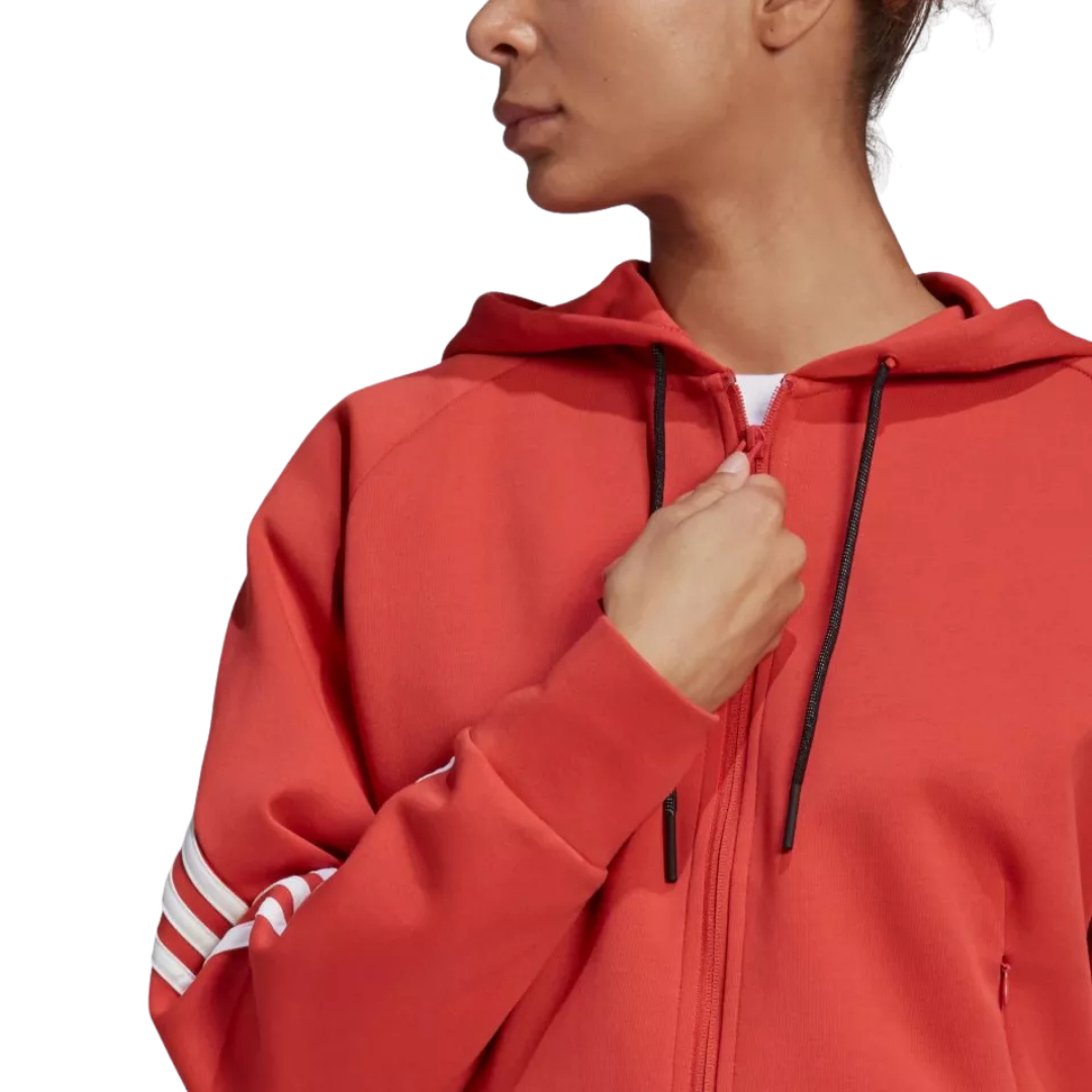 Adidas  Sportswear Wrapped 3-Stripes Hoodies  Adultes Homme Rouge
