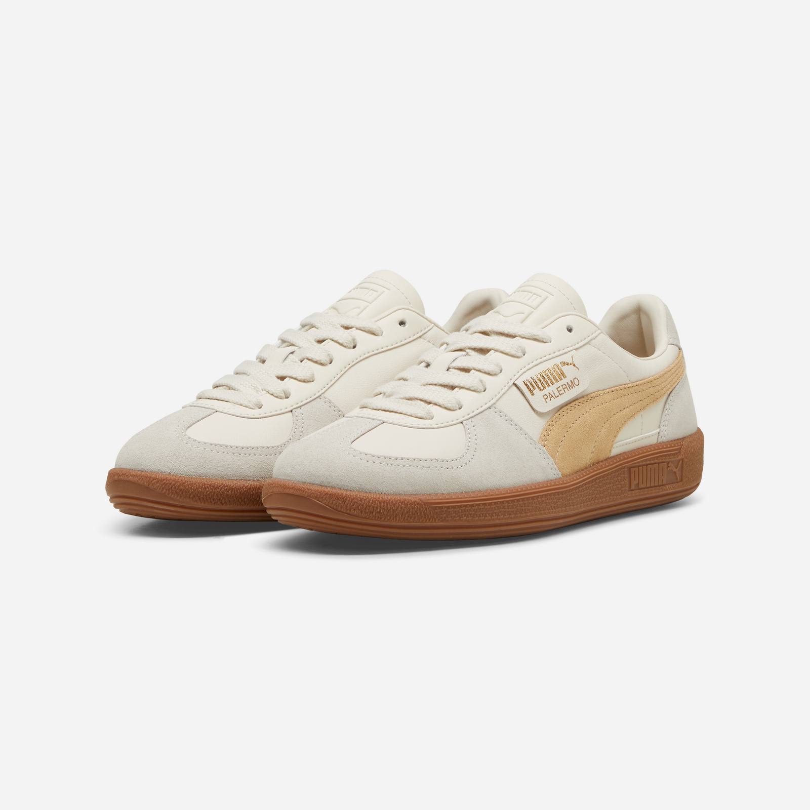 Puma Palermo Lth Adultes Unisexe Baskets Blanc Cassé
