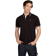 Tommy Jeans Reg Tipped Polo Ss Adultes Homme Polo Noir