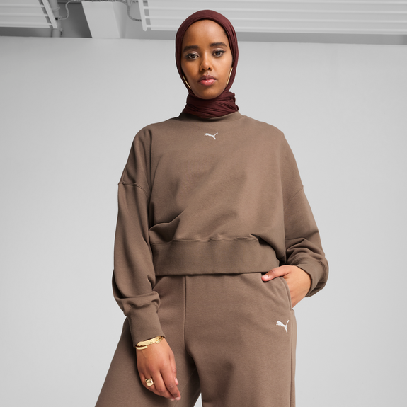 Puma Wardrobe Ess Over-Oversized Crew Tr Adultes Femme Sweatshirts Gris