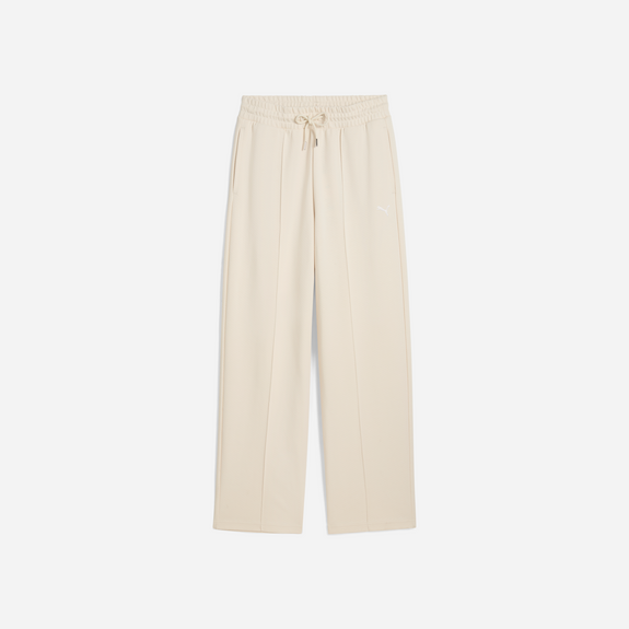 Puma Wardrobe Ess Straight Pintuck Pants Dk Op Adultes Femme Jogging Blanc Cassé