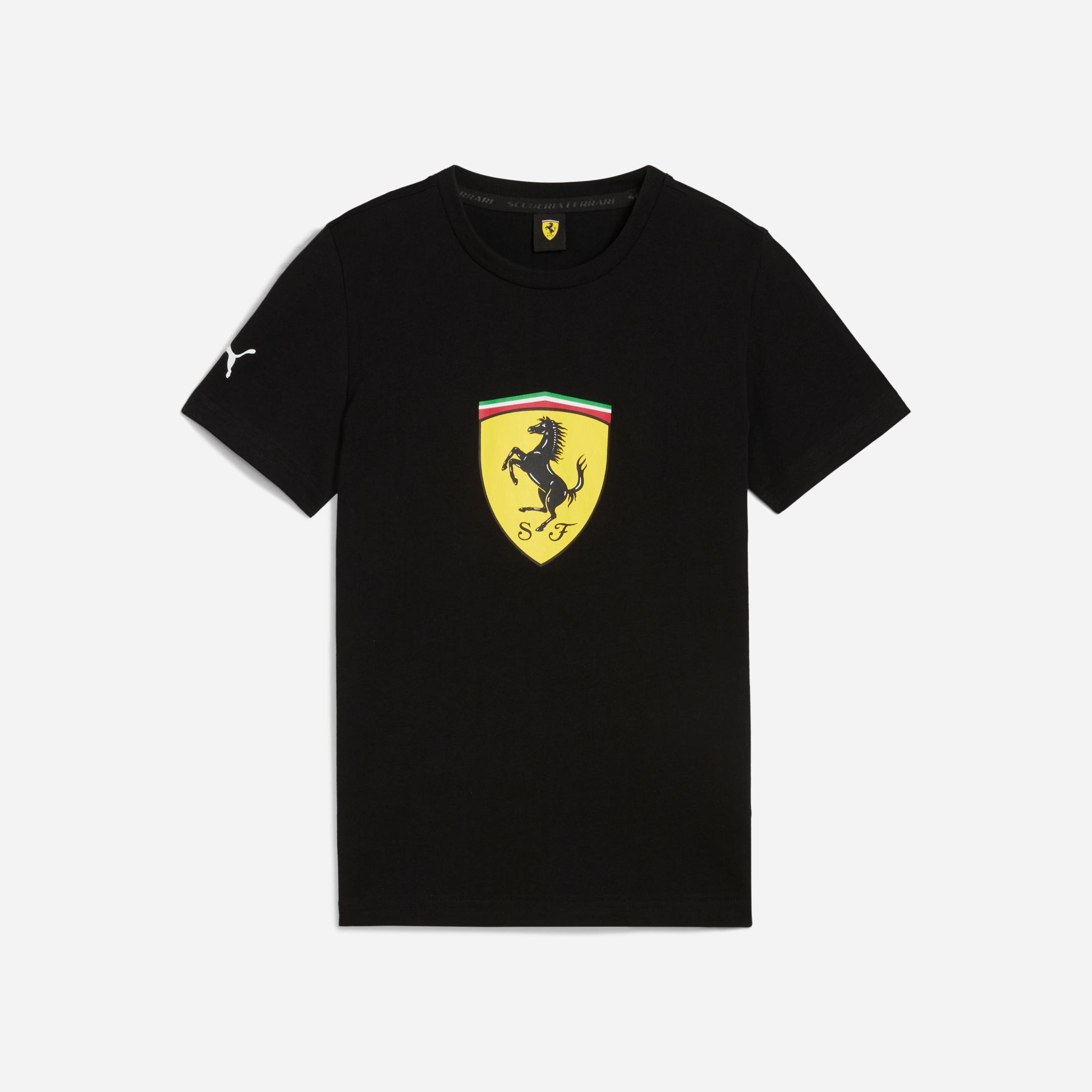 Puma Ferrari Race Kids Colored Big Shield Tee Junior Unisexe T-Shirts Noir