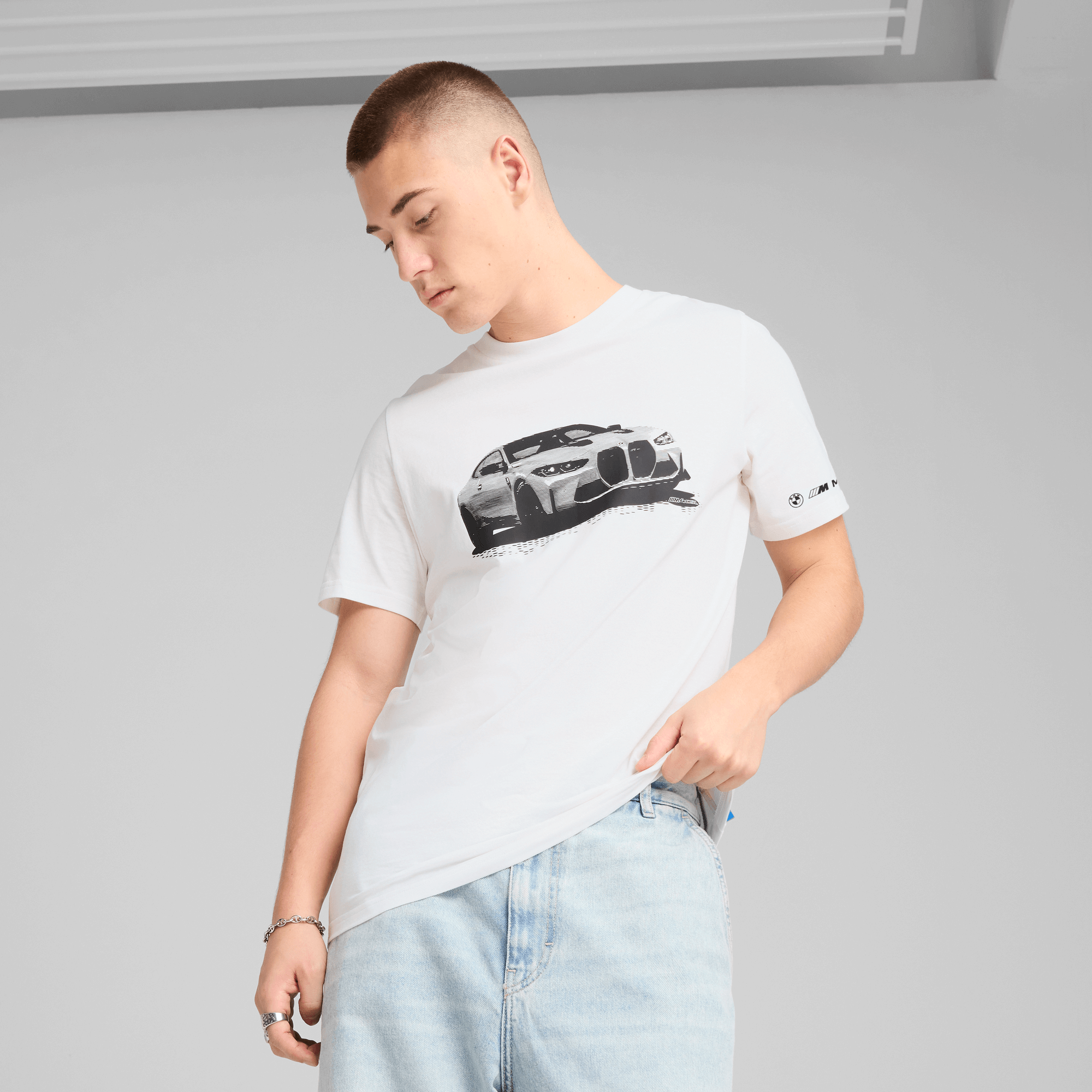 Puma Bmw Mms Ess Graphic Tee Adultes Homme T-Shirts Blanc