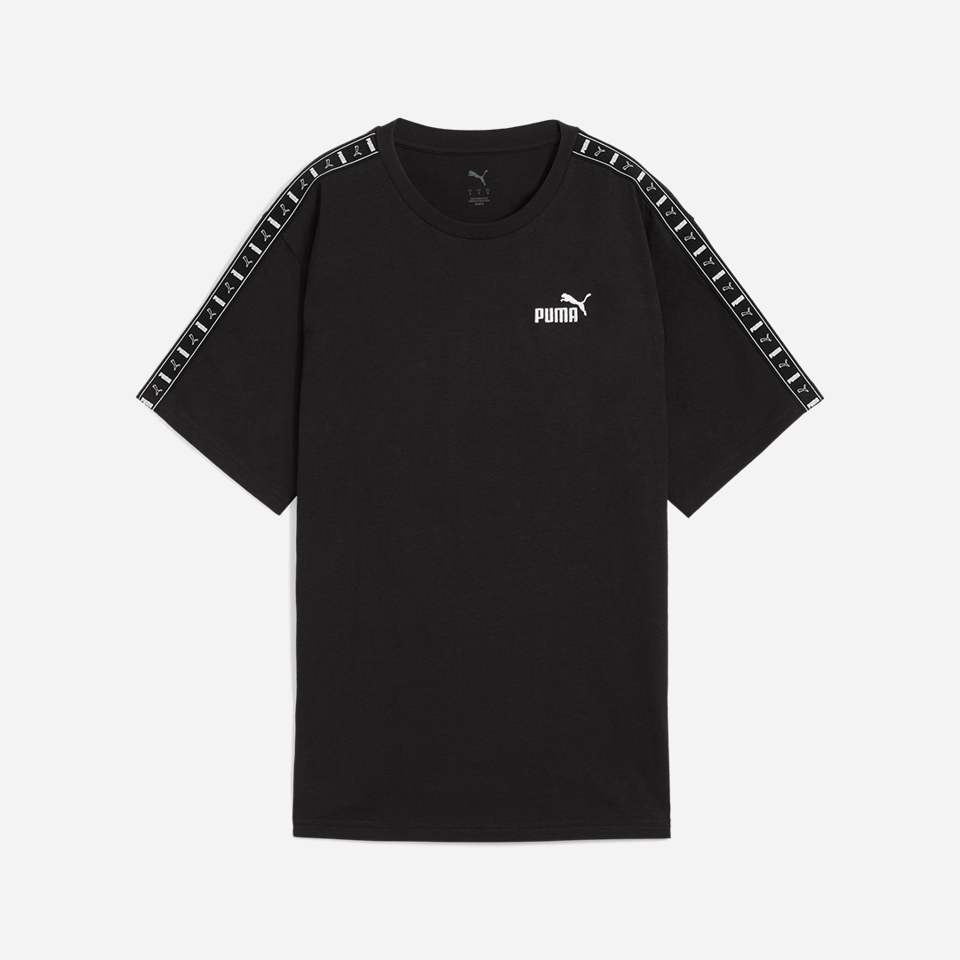 تي شيرت Puma Ess Tape المريح للنساء البالغات باللون الأسود
