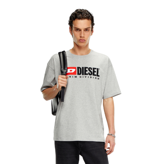 Diesel T-Boxt-Div Adultes T-Shirt Homme Manches Courtes Gris