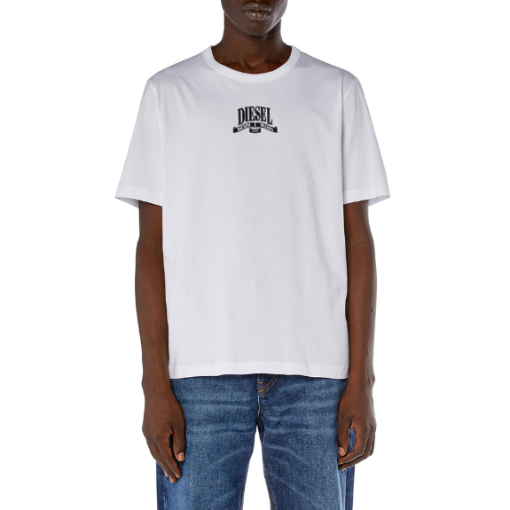 Diesel T-Adjust-K10 Adultes T-Shirt Homme Manches Courtes Blanc