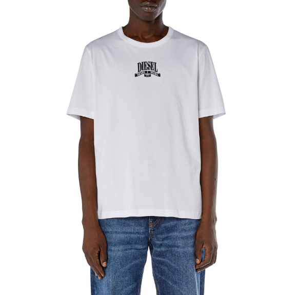 Diesel T-Adjust-K10 Adultes T-Shirt Homme Manches Courtes Blanc