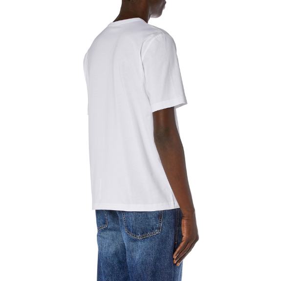 Diesel T-Adjust-K10 Adultes T-Shirt Homme Manches Courtes Blanc