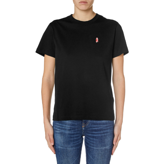 Diesel T-Regs-P10 Adultes T-Shirt Femme Manches Courtes Noir