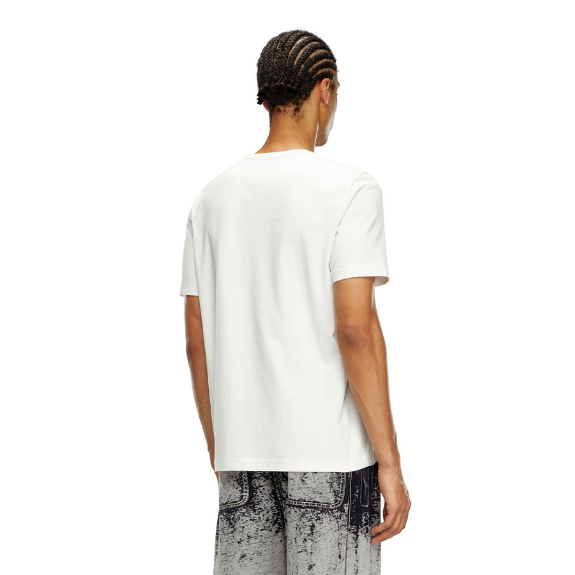 Diesel T-Adjust-Q6 Adultes T-Shirt Homme Manches Courtes Blanc