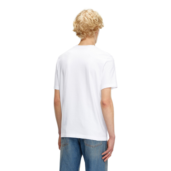 Diesel T-Adjust-Q7 Adultes T-Shirt Homme Manches Courtes Blanc