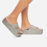 Cacatoès CAIPIRINHA GLITTER COOL GREY Slides Femmes