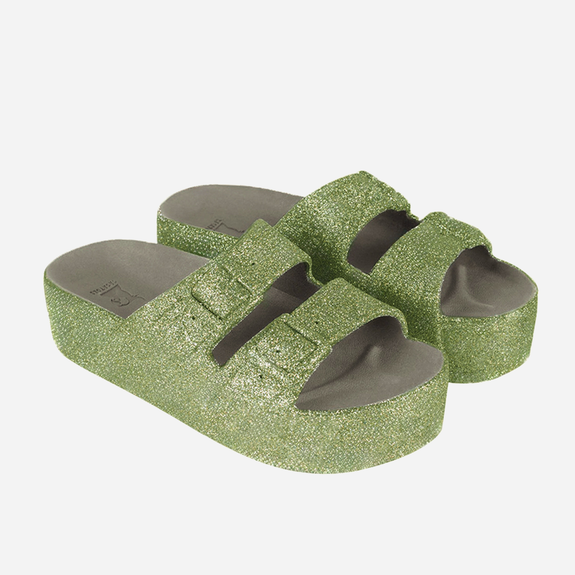 Cacatoès CAIPIRINHA GLITTER DARK KAKI Slides Femmes