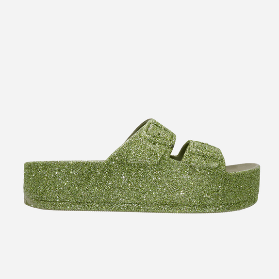 Cacatoès CAIPIRINHA GLITTER DARK KAKI Slides Femmes