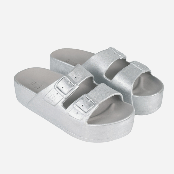 Cacatoès CAIPIRINHA METALLIC SILVER Slides Femmes