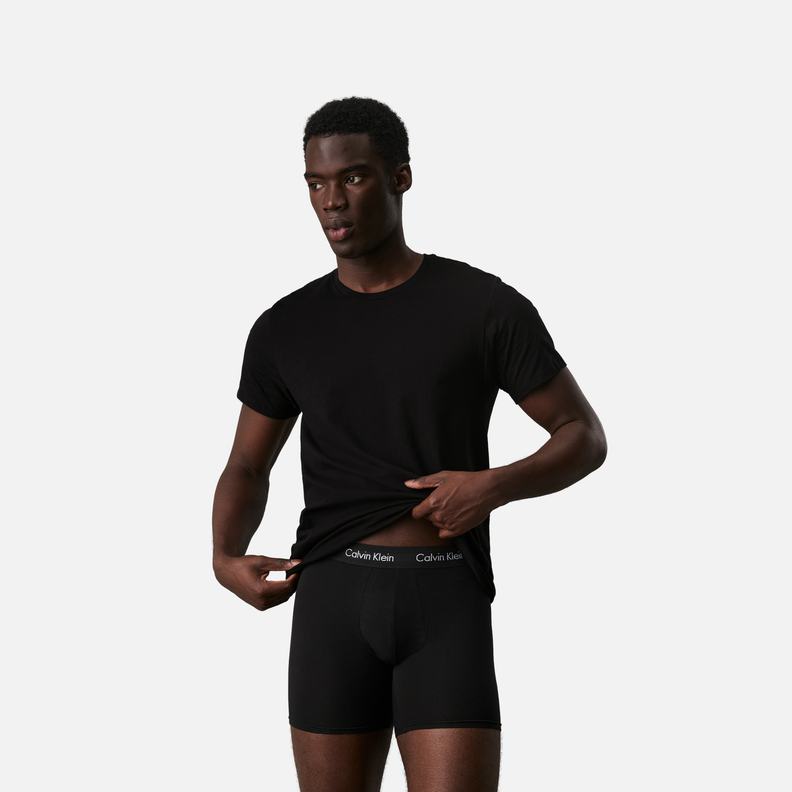 Calvin Klein S/S Crew Neck 3Pk Adultes Homme T-Shirts Noir