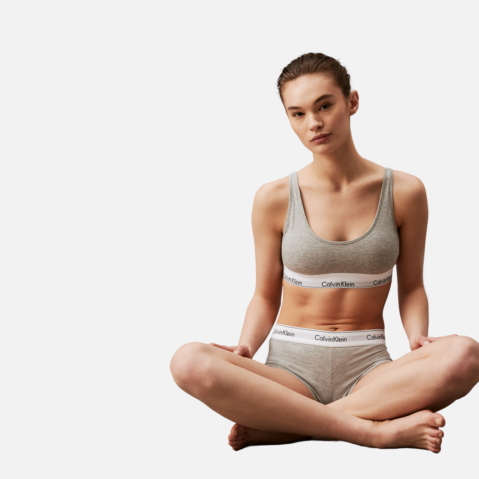 Calvin Klein Boyshort Adultes Femme Sous-Vêtements Gris