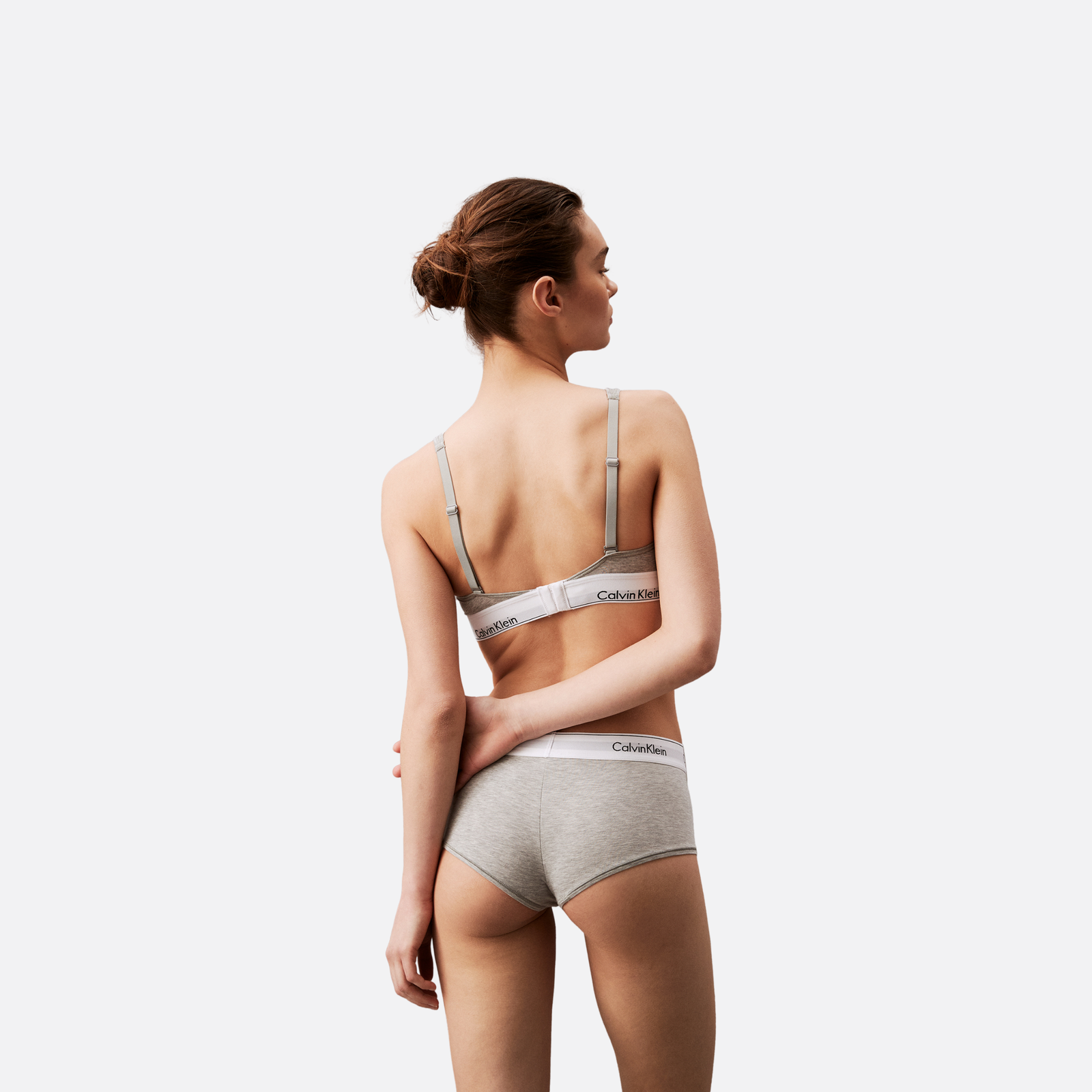 Calvin Klein Boyshort Adultes Femme Sous-Vêtements Gris