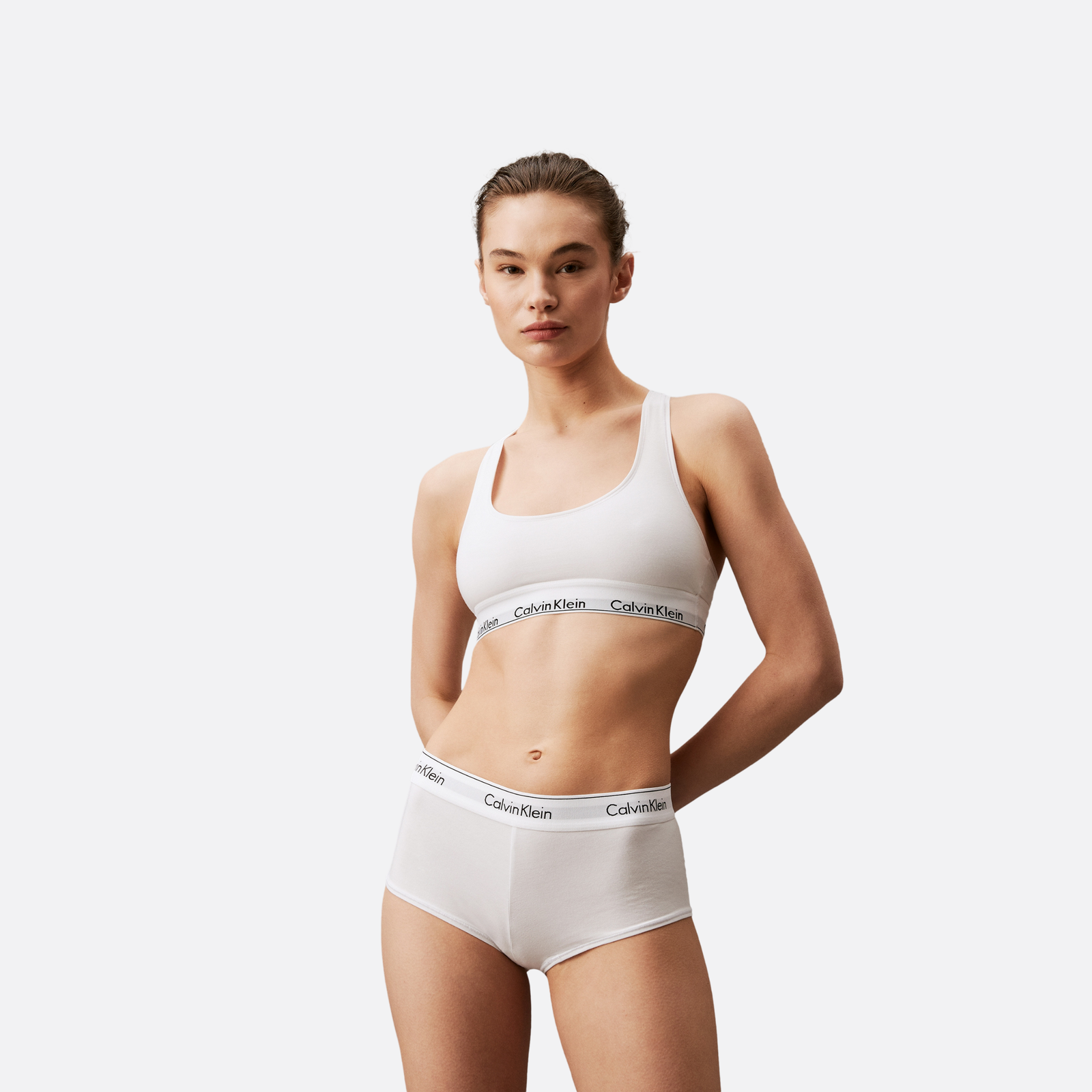 Calvin Klein Boyshort Adultes Femme Sous-Vêtements Blanc