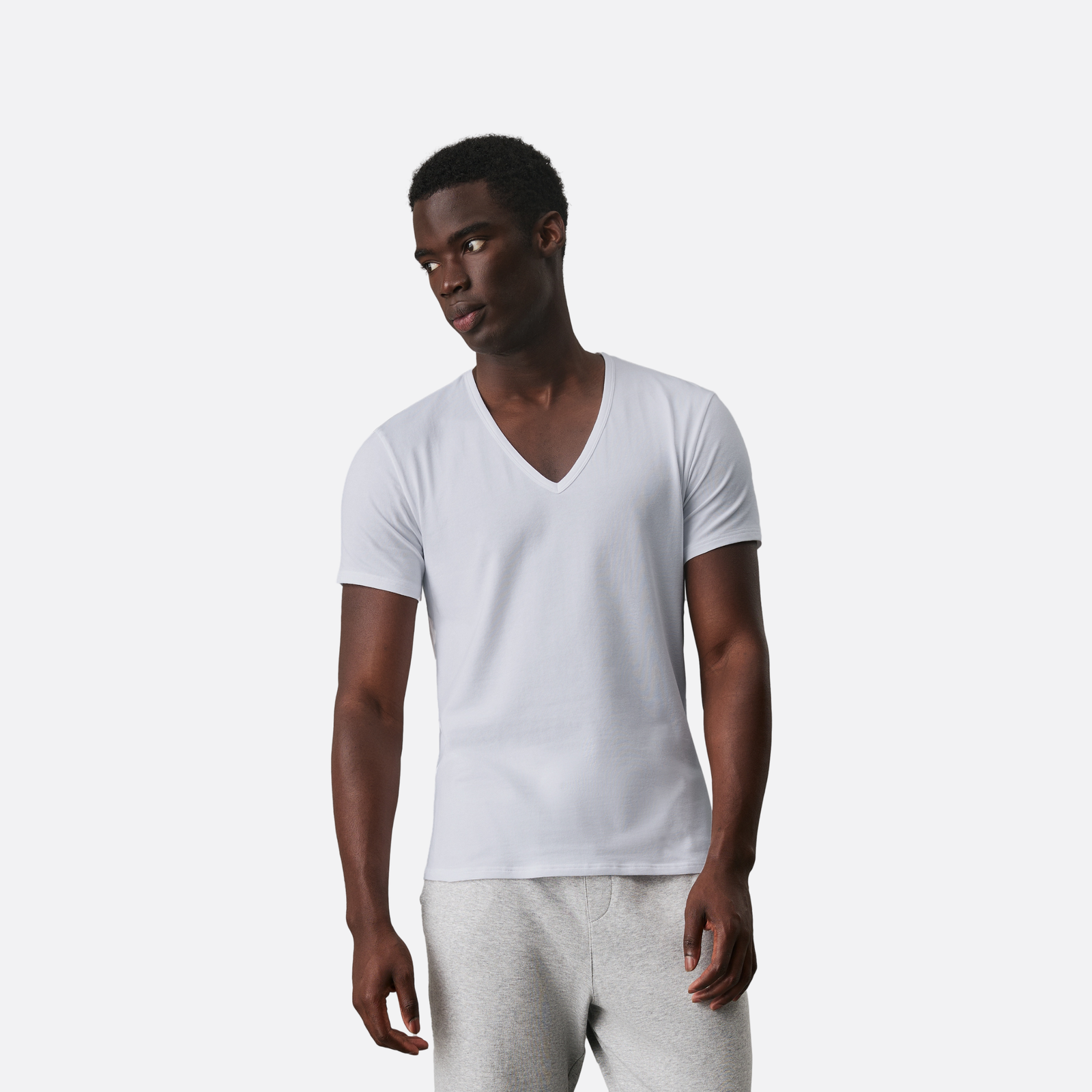 Calvin Klein 2P S/S V Neck Adultes Homme T-Shirts Blanc