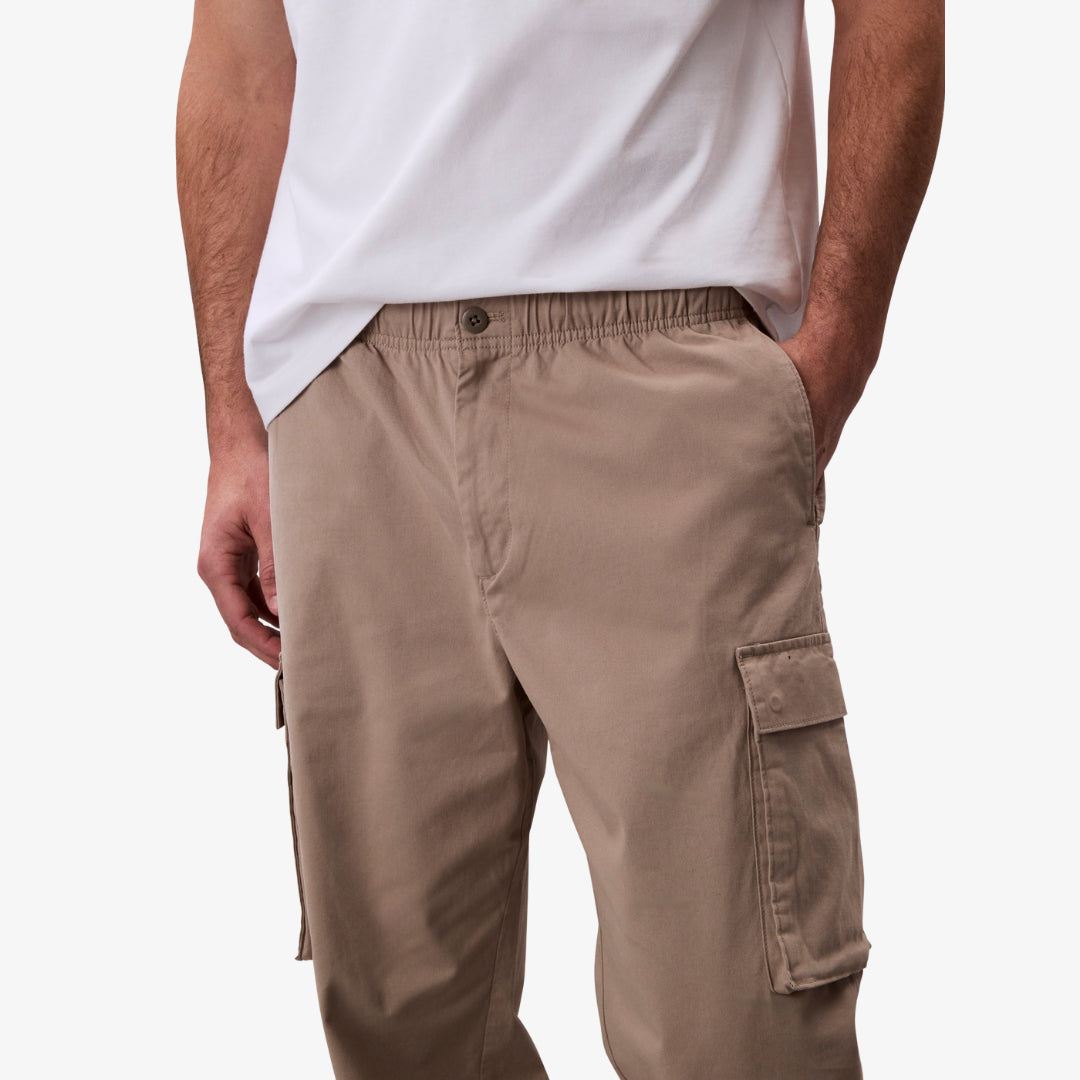 Cotton Pull On Straight Pantalons Cargo