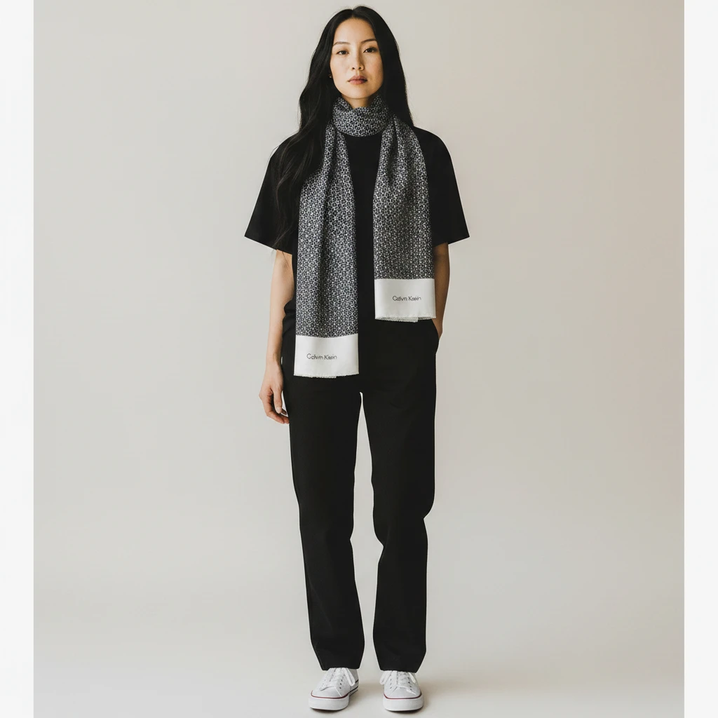 Calvin Klein All-Over-Printed Minimal Logo Scarf 70 ×