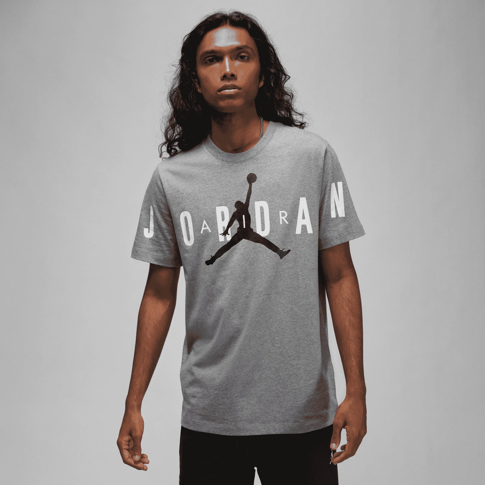 Nike Jordan J Jd Air Stretch Ss Crew Adultes Homme T-Shirts Gris