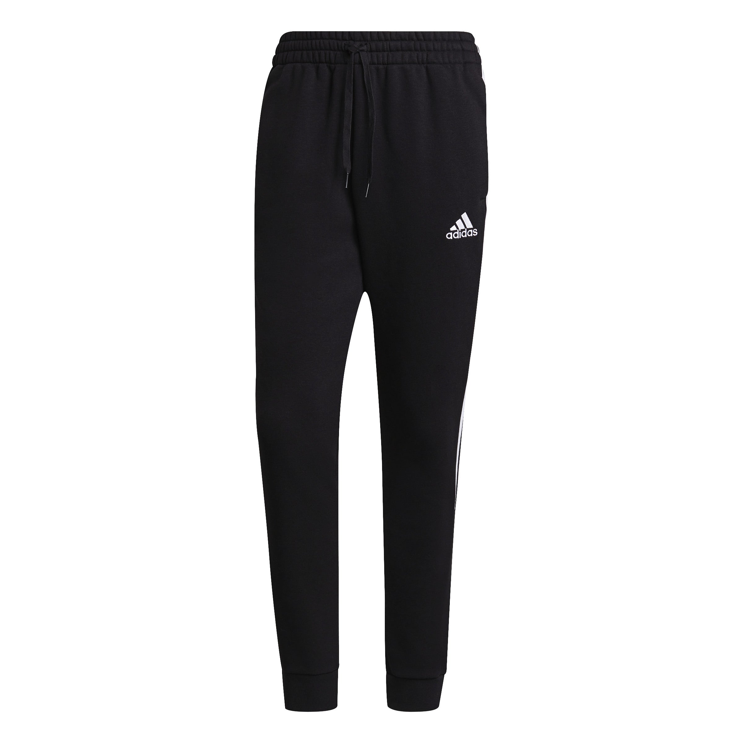Adidas Essentials Fleece Tapered Cuff 3-Stripes Pants Adultes Homme Jogging Noir