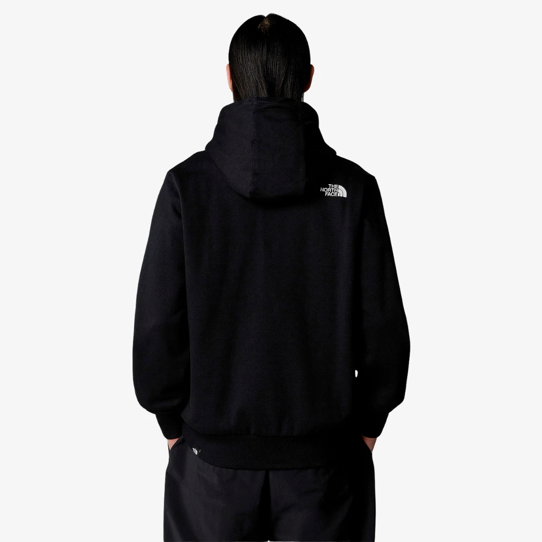 sweat à capuche The North Face vue arrière avec capuche noire et logo discret sur le col.