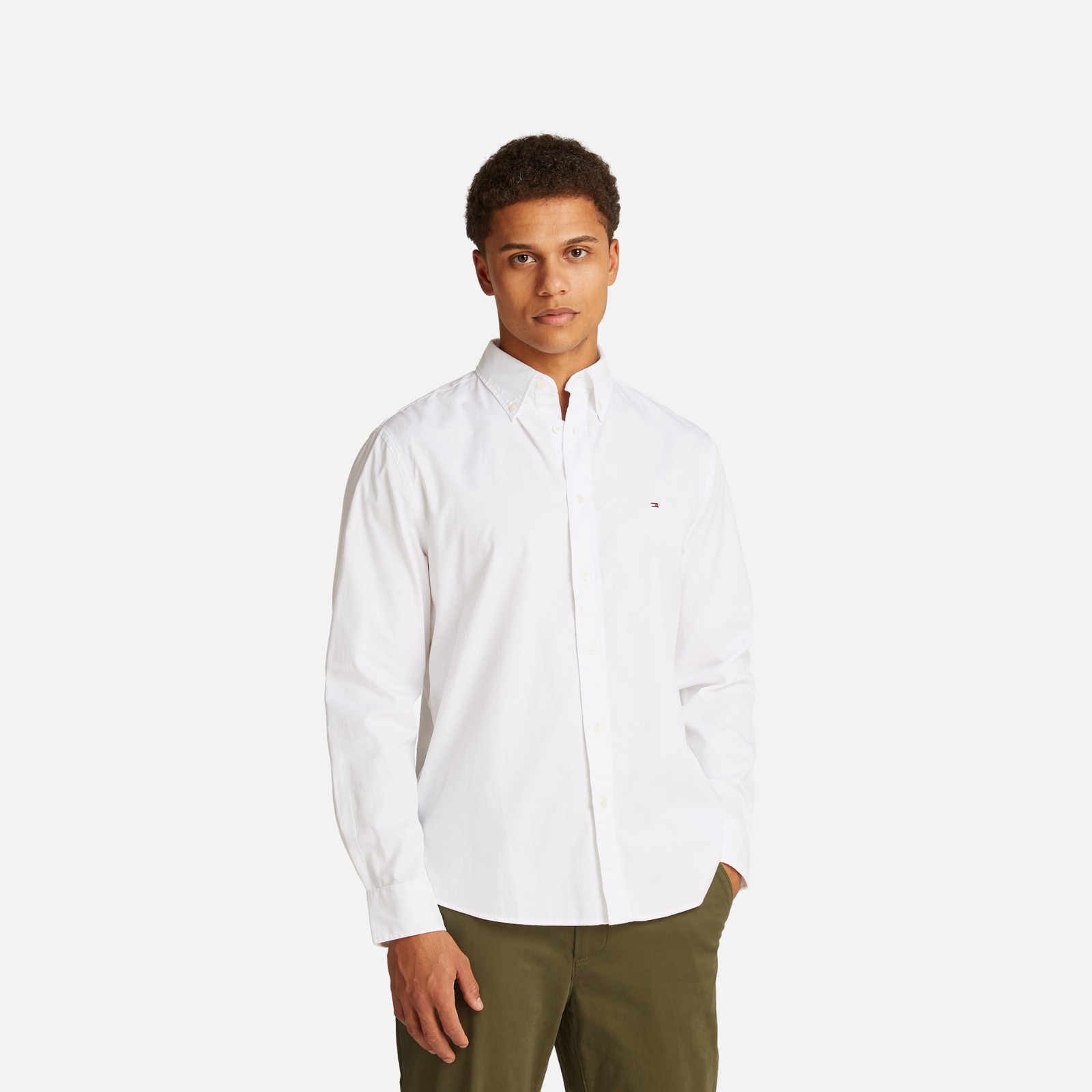 Tommy Hilfiger Core Flex Poplin Solid Rf Shirt Adultes Homme Chemises Blanc