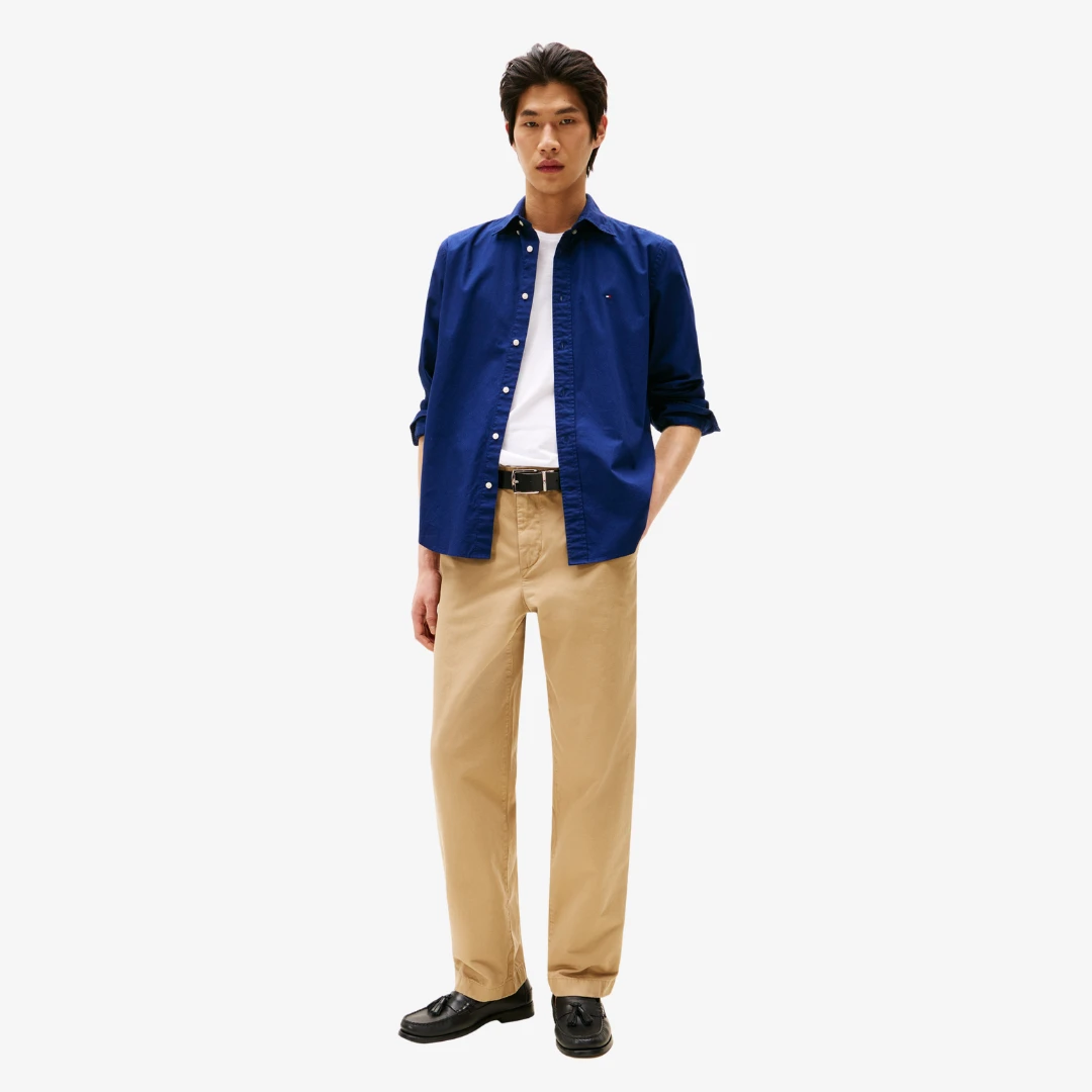 Flex Poplin Solid Regular Fit Chemises by TOMMY HILFIGER