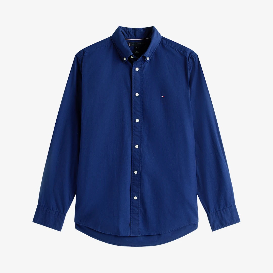 Flex Poplin Solid Regular Fit Chemises by TOMMY HILFIGER