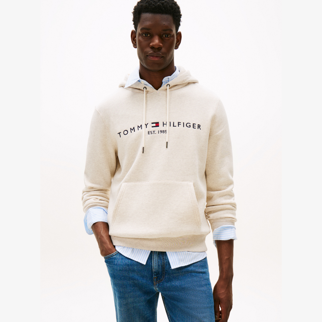 Tommy Hilfiger Logo Embroidery Flex Fleece Hoodie Sweatshirts