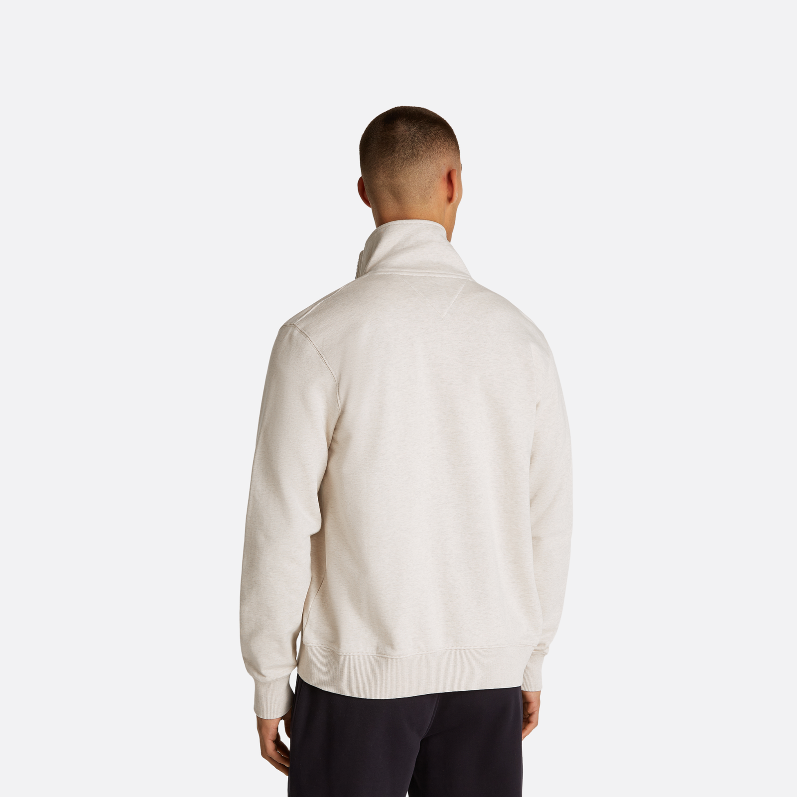 Tommy Hilfiger Essential Terry Zt Stand Collar Adultes Homme Sweatshirts Blanc Cassé