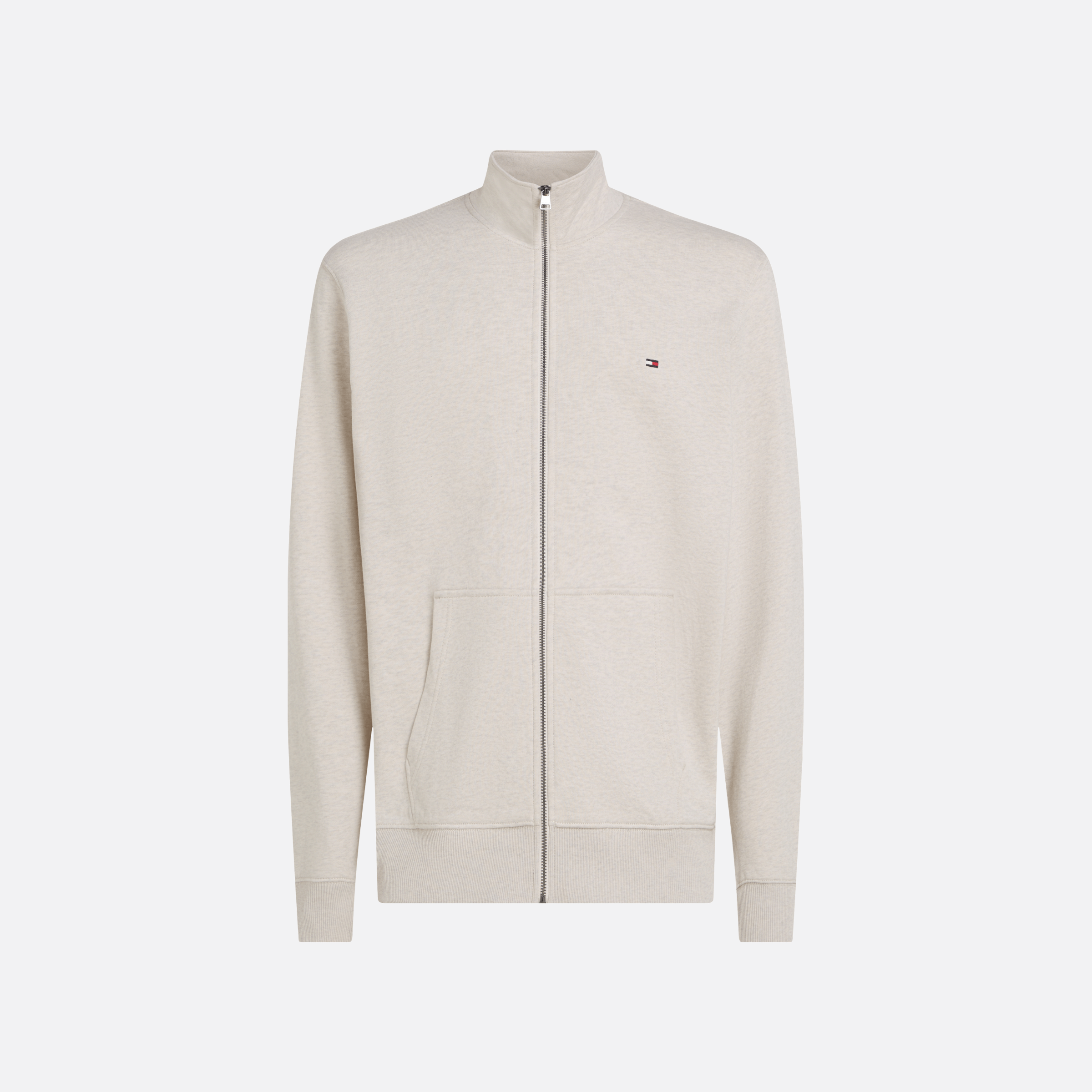 Tommy Hilfiger Essential Terry Zt Stand Collar Adultes Homme Sweatshirts Blanc Cassé
