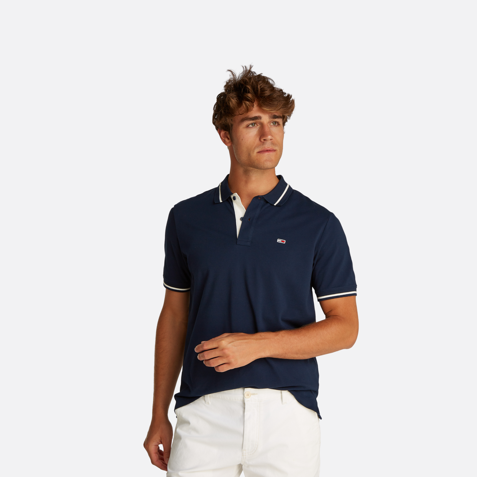 Tommy Jeans Reg Tipped Polo Adultes Homme Polo Bleu