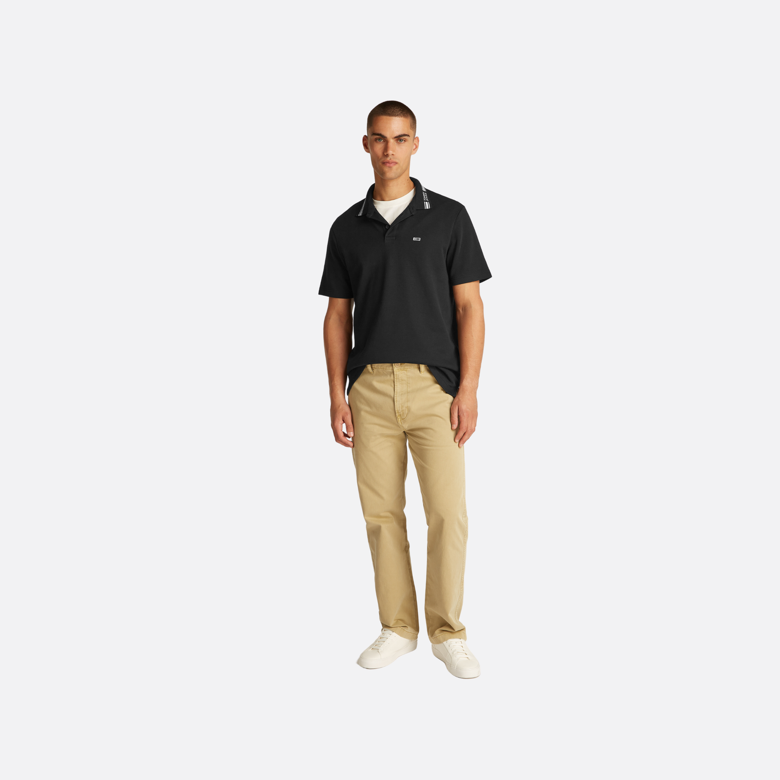 Tommy Jeans Tipped Logo Polo Ss Ext Adultes Homme Polo Noir