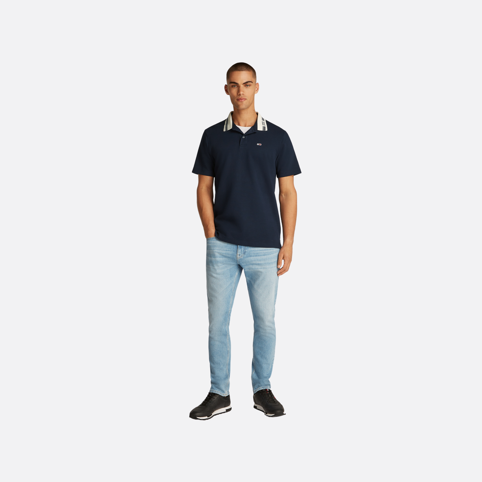 Tommy Jeans Tipped Logo Polo Ss Ext Adultes Homme Polo Bleu