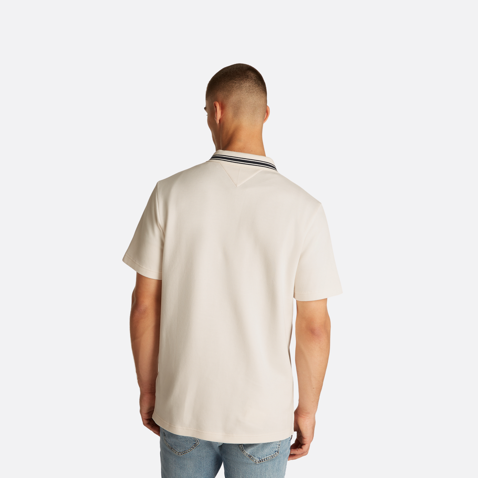 Tommy Jeans Tipped Logo Polo Ss Ext Adultes Homme Polo Blanc