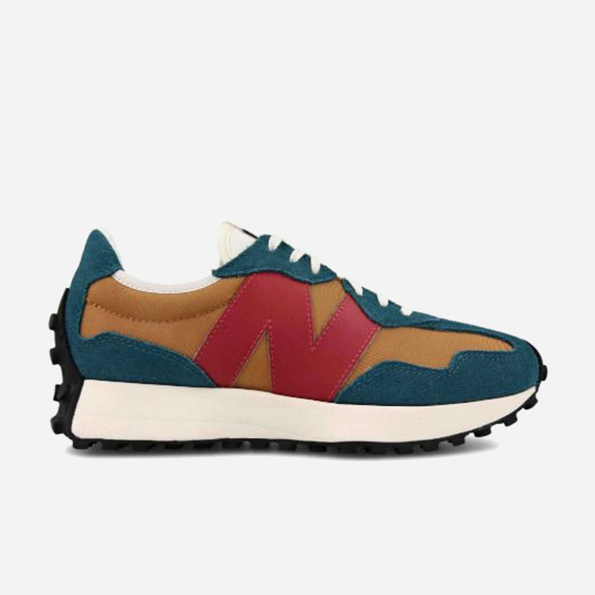 New Balance 327 femmes chaussures en bleu et marron, avec logo N audacieux sur le cÃ´tÃ©. Parfaites pour un style dÃ©contractÃ©.