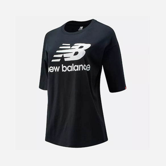 New Balance Essentials Stacked Logo T-Shirt Adultes Femme Noir