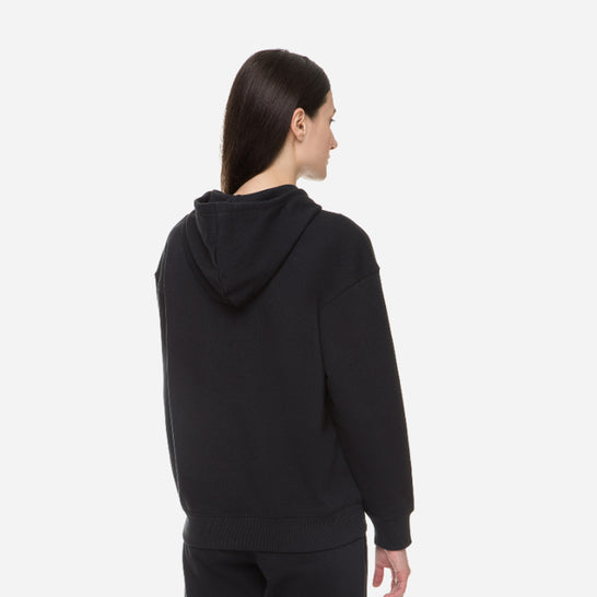 New Balance Essentials Stacked Logo Oversized Pullover Sweat A Capuche Adultes Femme Noir