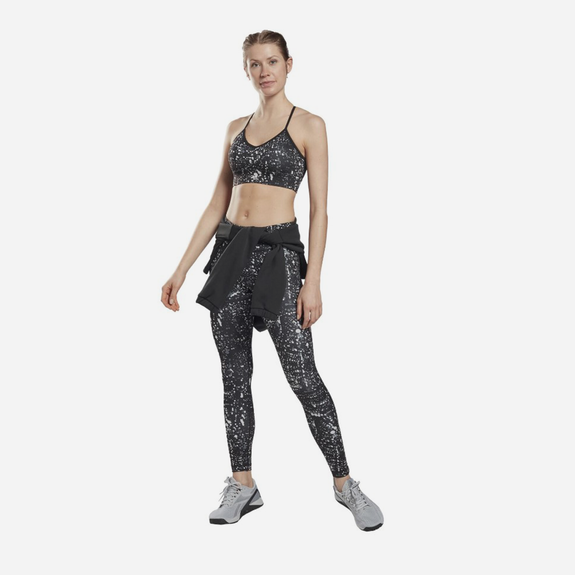 Reebok Wor Aop Tri Back Brassière De Sport Adultes Femme Noir