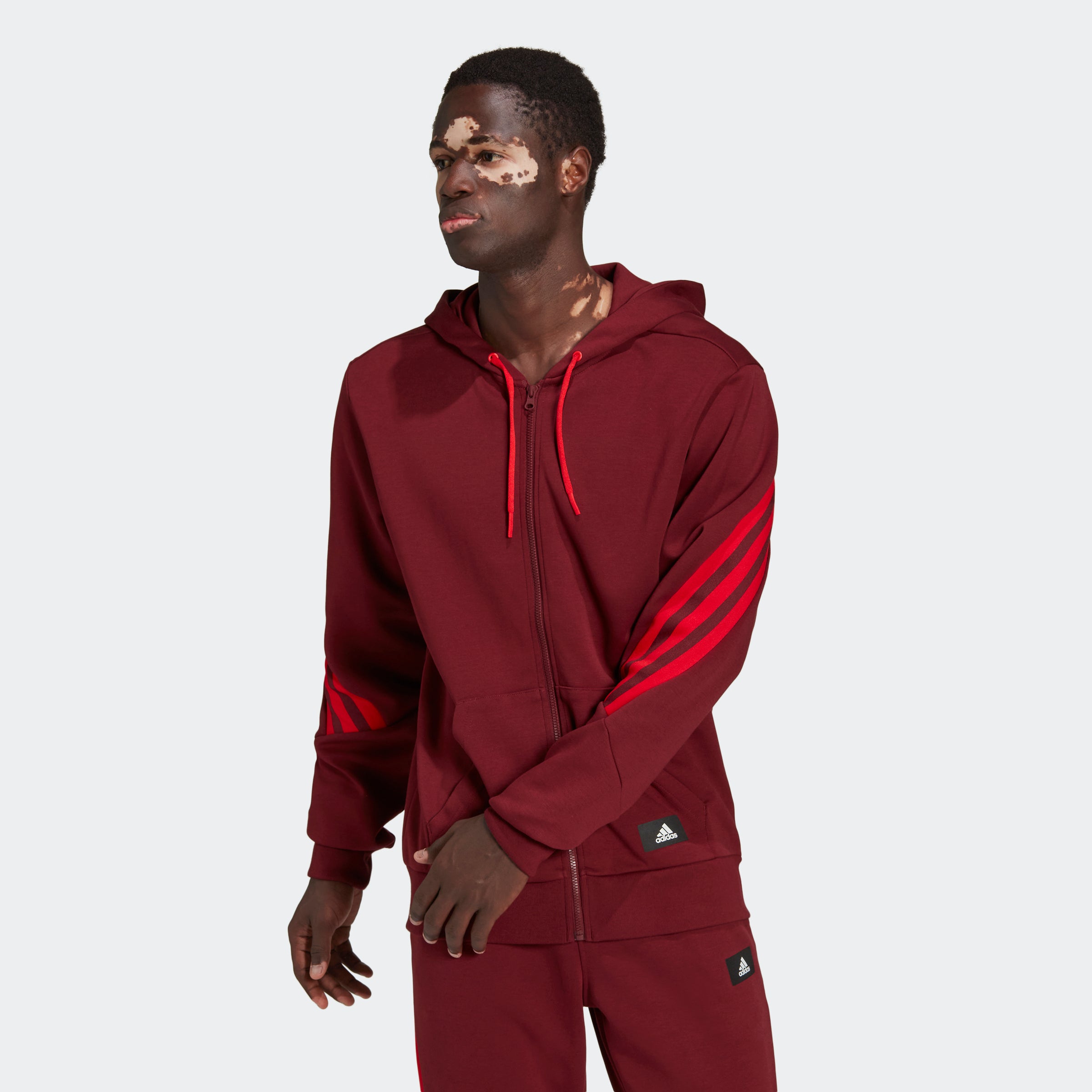 ADIDAS VESTE À CAPUCHE ADIDAS SPORTSWEAR FUTURE ICONS 3-STRIPES FULL-ZIP HOMMES